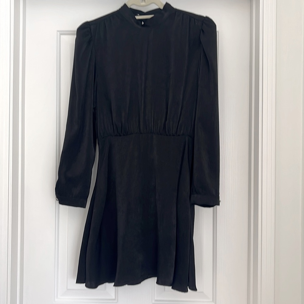Zara mock neck black dress